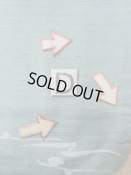 Photo17: O0131K Vintage Japanese kimono  Grayish Light Blue DOCHUGI outer coat for women / Silk. Abstract pattern   (Grade B) (17)