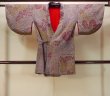 Photo1: O0131L Antique Japanese kimono  Dark Purple DOCHUGI outer coat for women / Silk. KIRI paulownia   (Grade B) (1)