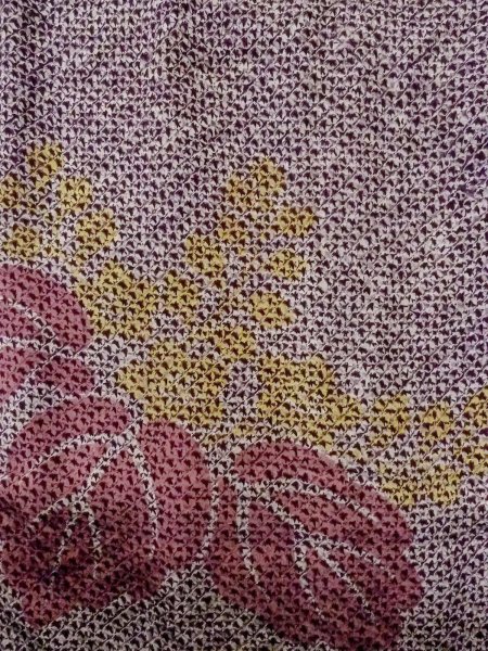 Photo4: O0131L Antique Japanese kimono  Dark Purple DOCHUGI outer coat for women / Silk. KIRI paulownia   (Grade B) (4)