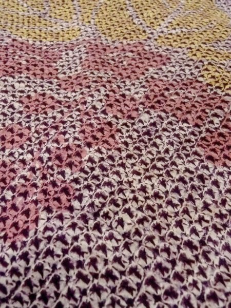 Photo8: O0131L Antique Japanese kimono  Dark Purple DOCHUGI outer coat for women / Silk. KIRI paulownia   (Grade B) (8)