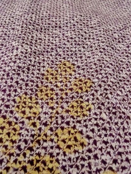 Photo9: O0131L Antique Japanese kimono  Dark Purple DOCHUGI outer coat for women / Silk. KIRI paulownia   (Grade B) (9)