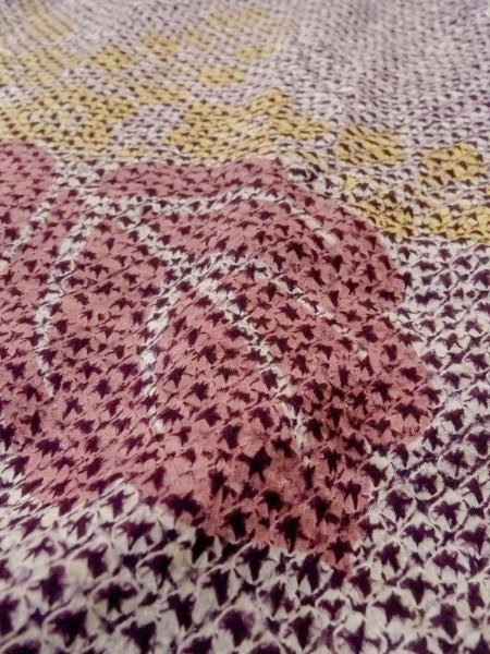 Photo10: O0131L Antique Japanese kimono  Dark Purple DOCHUGI outer coat for women / Silk. KIRI paulownia   (Grade B) (10)