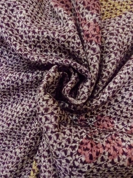 Photo11: O0131L Antique Japanese kimono  Dark Purple DOCHUGI outer coat for women / Silk. KIRI paulownia   (Grade B) (11)