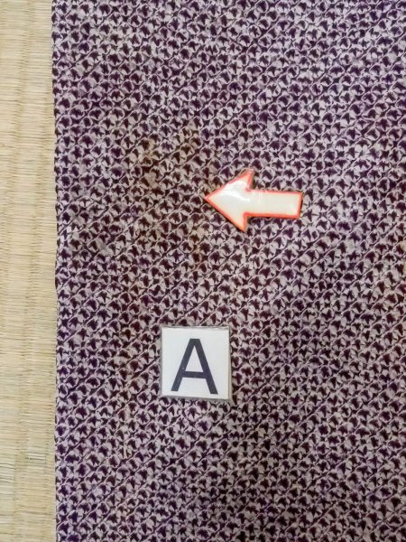 Photo14: O0131L Antique Japanese kimono  Dark Purple DOCHUGI outer coat for women / Silk. KIRI paulownia   (Grade B) (14)