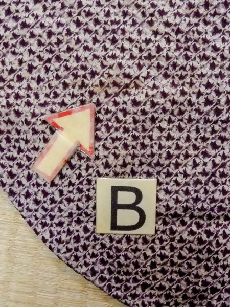 Photo15: O0131L Antique Japanese kimono  Dark Purple DOCHUGI outer coat for women / Silk. KIRI paulownia   (Grade B) (15)