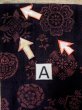 Photo14: O0131M Vintage Japanese kimono   Black MICHIYUKI outer coat for women / Wool. Flower circle,   (Grade B) (14)