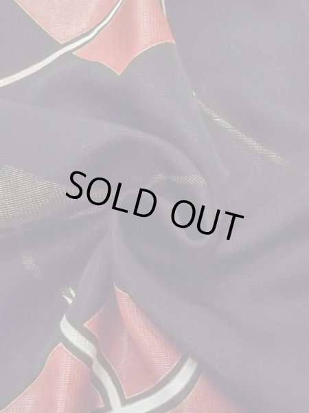 Photo11: Mint O0131N Vintage Japanese kimono   Black MICHIYUKI outer coat for women / Silk. Lozenges,   (Grade A) (11)