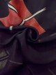 Photo12: Mint O0131N Vintage Japanese kimono   Black MICHIYUKI outer coat for women / Silk. Lozenges,   (Grade A) (12)