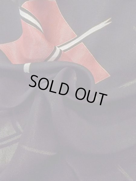 Photo12: Mint O0131N Vintage Japanese kimono   Black MICHIYUKI outer coat for women / Silk. Lozenges,   (Grade A) (12)