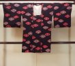 Photo1: O0131O Vintage Japanese kimono   Black MICHIYUKI outer coat for women / Silk. Flower,   (Grade B) (1)