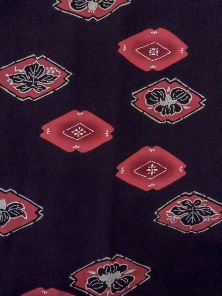 Photo3: O0131O Vintage Japanese kimono   Black MICHIYUKI outer coat for women / Silk. Flower,   (Grade B) (3)