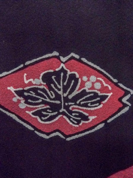 Photo6: O0131O Vintage Japanese kimono   Black MICHIYUKI outer coat for women / Silk. Flower,   (Grade B) (6)