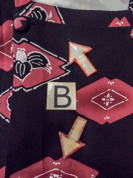 Photo15: O0131O Vintage Japanese kimono   Black MICHIYUKI outer coat for women / Silk. Flower,   (Grade B) (15)