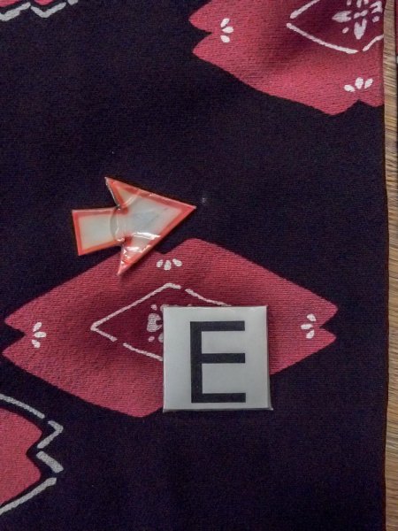 Photo18: O0131O Vintage Japanese kimono   Black MICHIYUKI outer coat for women / Silk. Flower,   (Grade B) (18)