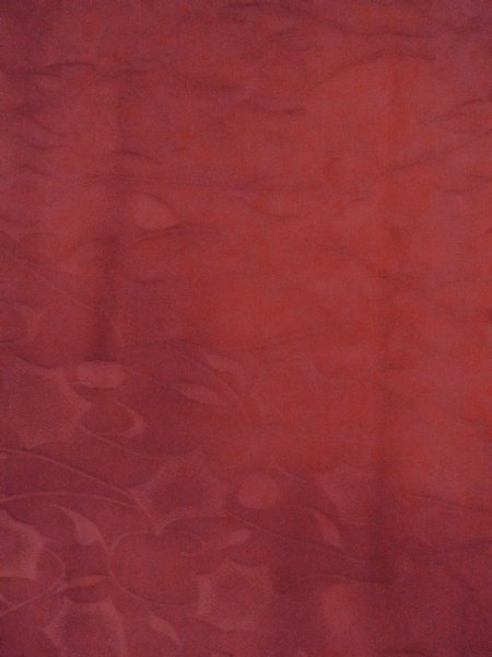 Photo5: O0131Q Vintage Japanese kimono   Dark Red MICHIYUKI outer coat for women / Silk. Flower,   (Grade B) (5)