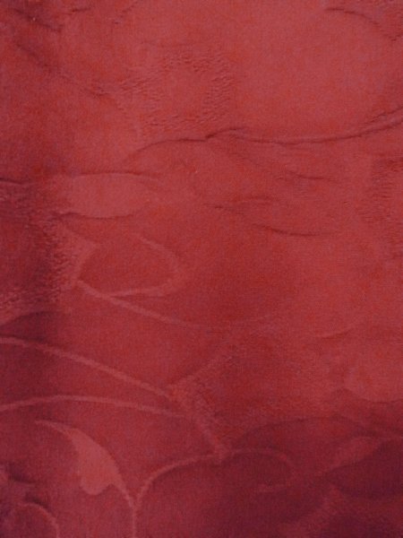 Photo6: O0131Q Vintage Japanese kimono   Dark Red MICHIYUKI outer coat for women / Silk. Flower,   (Grade B) (6)