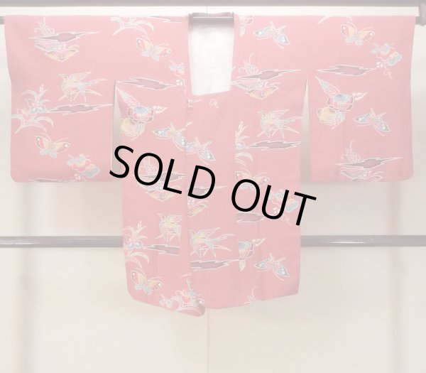 Photo1: Mint O0131R Vintage Japanese kimono  Grayish Coral MICHIYUKI outer coat for women / Silk. UME plum bloom,   (Grade A) (1)