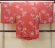 Photo2: Mint O0131R Vintage Japanese kimono  Grayish Coral MICHIYUKI outer coat for women / Silk. UME plum bloom,   (Grade A) (2)