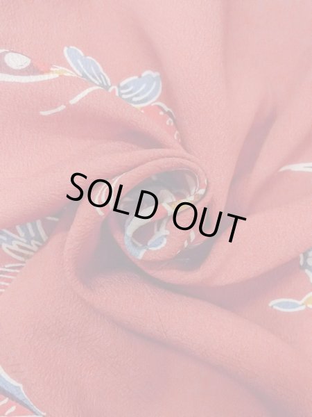 Photo12: Mint O0131R Vintage Japanese kimono  Grayish Coral MICHIYUKI outer coat for women / Silk. UME plum bloom,   (Grade A) (12)