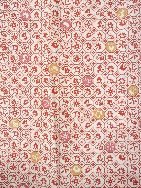 Photo4: O0131S Vintage Japanese kimono   Off White MICHIYUKI outer coat for women / Synthetic. Leaf,   (Grade C) (4)