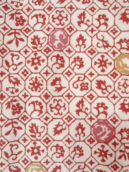 Photo6: O0131S Vintage Japanese kimono   Off White MICHIYUKI outer coat for women / Synthetic. Leaf,   (Grade C) (6)