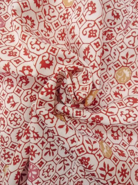 Photo12: O0131S Vintage Japanese kimono   Off White MICHIYUKI outer coat for women / Synthetic. Leaf,   (Grade C) (12)