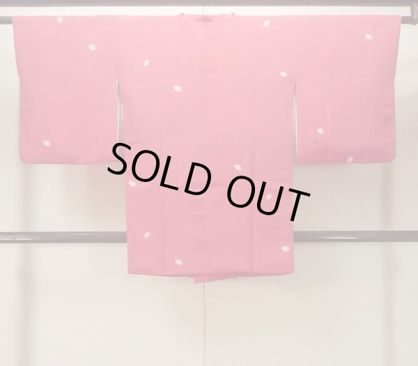 Photo2: O0131T Vintage Japanese kimono  Shiny Red MICHIYUKI outer coat for women / Silk. Flower,   (Grade B) (2)