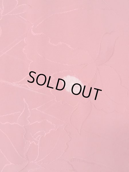 Photo5: O0131T Vintage Japanese kimono  Shiny Red MICHIYUKI outer coat for women / Silk. Flower,   (Grade B) (5)