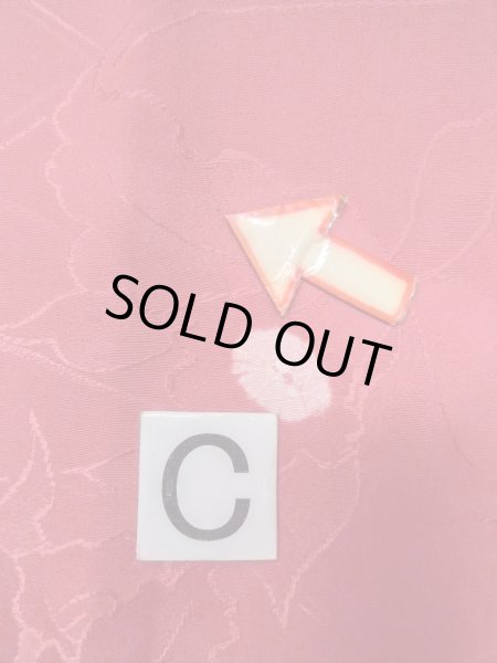 Photo16: O0131T Vintage Japanese kimono  Shiny Red MICHIYUKI outer coat for women / Silk. Flower,   (Grade B) (16)