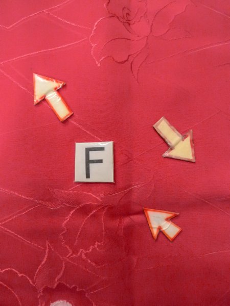 Photo19: O0131T Vintage Japanese kimono  Shiny Red MICHIYUKI outer coat for women / Silk. Flower,   (Grade B) (19)