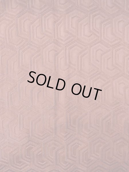 Photo4: O0131U Vintage Japanese kimono  Light Brown MICHIYUKI outer coat for women / Silk. Tortoise-shell pattern(Hexagonal pattern),   (Grade B) (4)