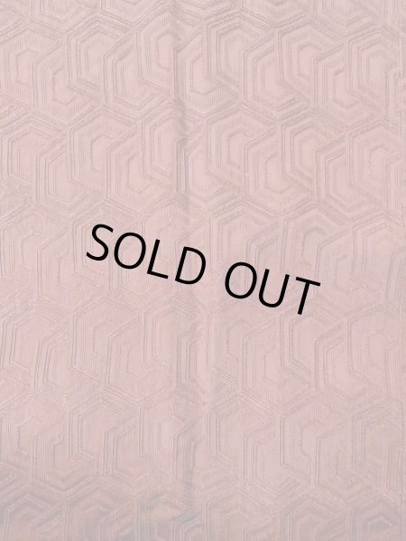 Photo5: O0131U Vintage Japanese kimono  Light Brown MICHIYUKI outer coat for women / Silk. Tortoise-shell pattern(Hexagonal pattern),   (Grade B) (5)