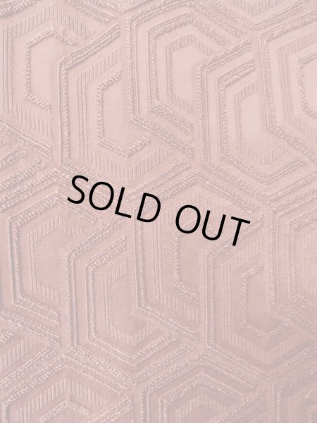 Photo7: O0131U Vintage Japanese kimono  Light Brown MICHIYUKI outer coat for women / Silk. Tortoise-shell pattern(Hexagonal pattern),   (Grade B) (7)