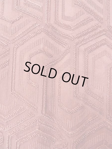 Photo8: O0131U Vintage Japanese kimono  Light Brown MICHIYUKI outer coat for women / Silk. Tortoise-shell pattern(Hexagonal pattern),   (Grade B) (8)