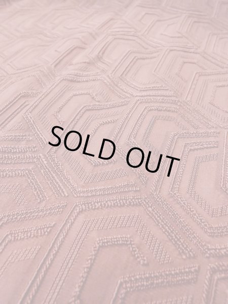 Photo9: O0131U Vintage Japanese kimono  Light Brown MICHIYUKI outer coat for women / Silk. Tortoise-shell pattern(Hexagonal pattern),   (Grade B) (9)