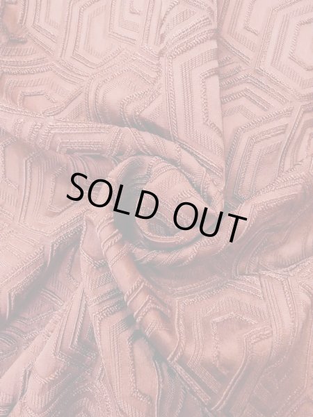 Photo12: O0131U Vintage Japanese kimono  Light Brown MICHIYUKI outer coat for women / Silk. Tortoise-shell pattern(Hexagonal pattern),   (Grade B) (12)