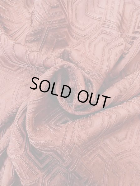 Photo13: O0131U Vintage Japanese kimono  Light Brown MICHIYUKI outer coat for women / Silk. Tortoise-shell pattern(Hexagonal pattern),   (Grade B) (13)