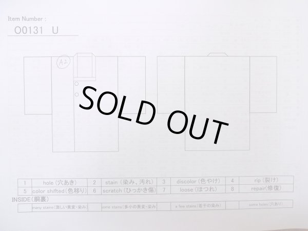 Photo14: O0131U Vintage Japanese kimono  Light Brown MICHIYUKI outer coat for women / Silk. Tortoise-shell pattern(Hexagonal pattern),   (Grade B) (14)