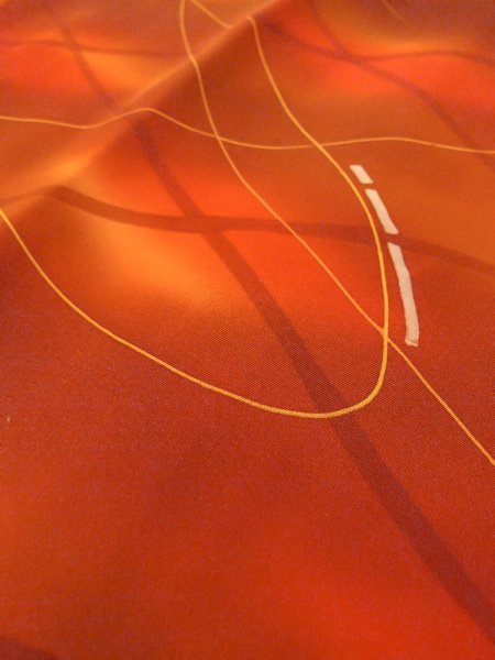 Photo8: Mint O0131V Vintage Japanese kimono   Brown MICHIYUKI outer coat for women / Silk. Line,   (Grade A) (8)