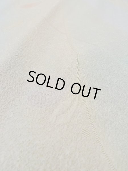 Photo8: O0131W Vintage Japanese kimono Pale Grayish Teal MICHIYUKI outer coat for women / Silk. Leaf,   (Grade B) (8)