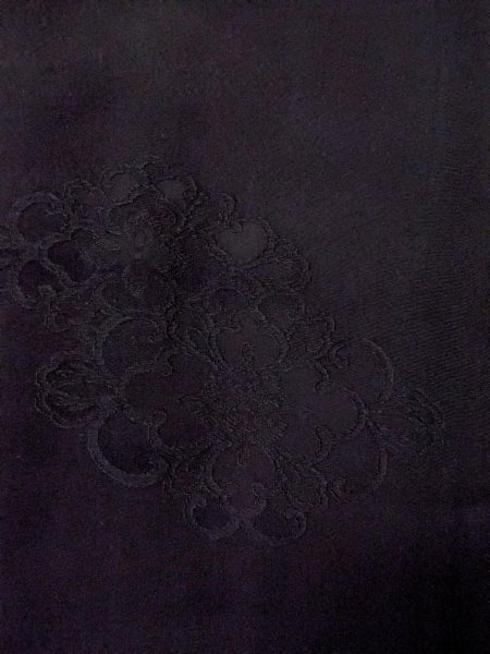 Photo5: Mint O0131X Vintage Japanese kimono   Black MICHIYUKI outer coat for women / Silk. Chinese flower,   (Grade A) (5)