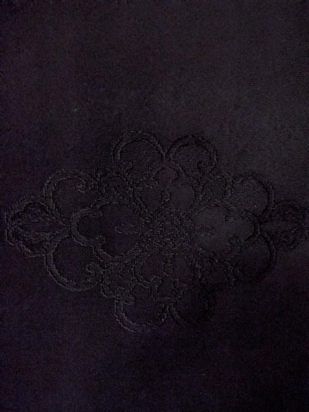 Photo6: Mint O0131X Vintage Japanese kimono   Black MICHIYUKI outer coat for women / Silk. Chinese flower,   (Grade A) (6)