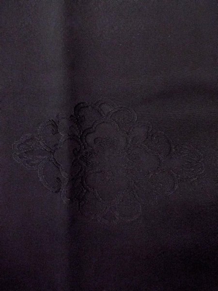 Photo7: Mint O0131X Vintage Japanese kimono   Black MICHIYUKI outer coat for women / Silk. Chinese flower,   (Grade A) (7)