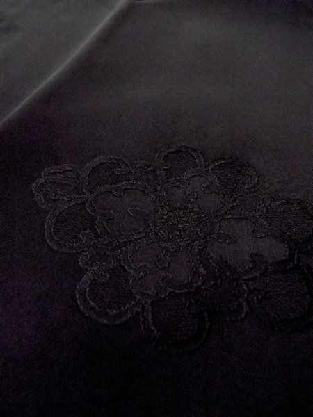 Photo8: Mint O0131X Vintage Japanese kimono   Black MICHIYUKI outer coat for women / Silk. Chinese flower,   (Grade A) (8)