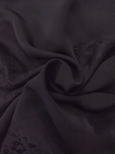 Photo11: Mint O0131X Vintage Japanese kimono   Black MICHIYUKI outer coat for women / Silk. Chinese flower,   (Grade A) (11)