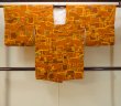 Photo1: O0131Y Vintage Japanese kimono  Light Orange MICHIYUKI outer coat for women / Silk. Abstract pattern   (Grade B) (1)