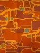 Photo3: O0131Y Vintage Japanese kimono  Light Orange MICHIYUKI outer coat for women / Silk. Abstract pattern   (Grade B) (3)