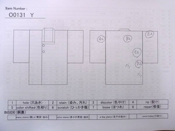 Photo13: O0131Y Vintage Japanese kimono  Light Orange MICHIYUKI outer coat for women / Silk. Abstract pattern   (Grade B) (13)