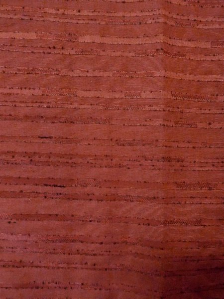 Photo5: O0131Z Vintage Japanese kimono  Dark Red MICHIYUKI outer coat for women / Silk. Stripes   (Grade B) (5)