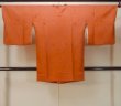 Photo2: O0201B Vintage Japanese kimono  Shiny Orange MICHIYUKI outer coat for women / Silk. Chinese flower,   (Grade B) (2)